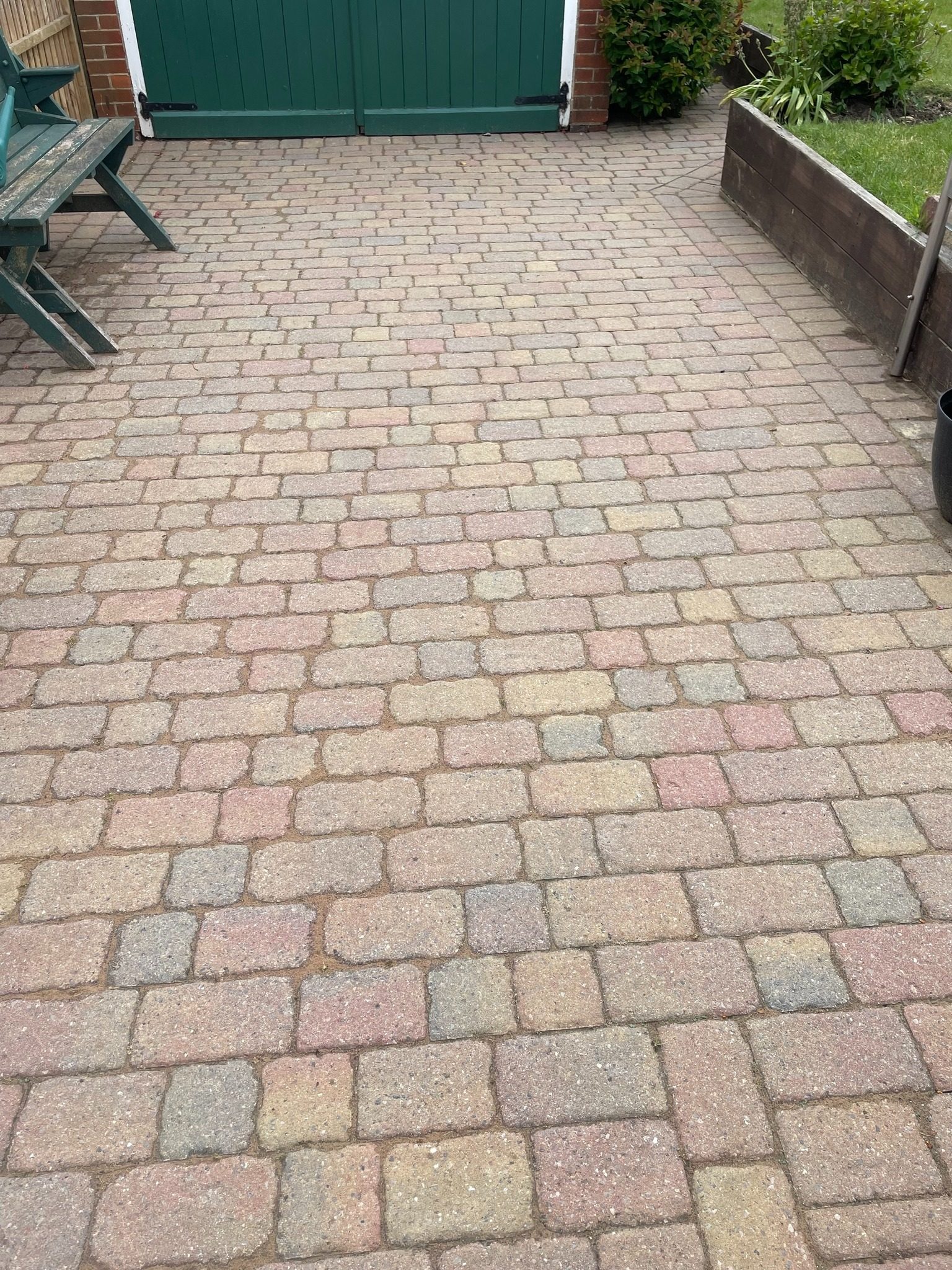 Clean garden and patio after work